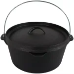 Sunnydaze Decor Sunnydaze 8 Qt. Round Cast Iron Dutch Oven with Lid, Black thumbnail 1
