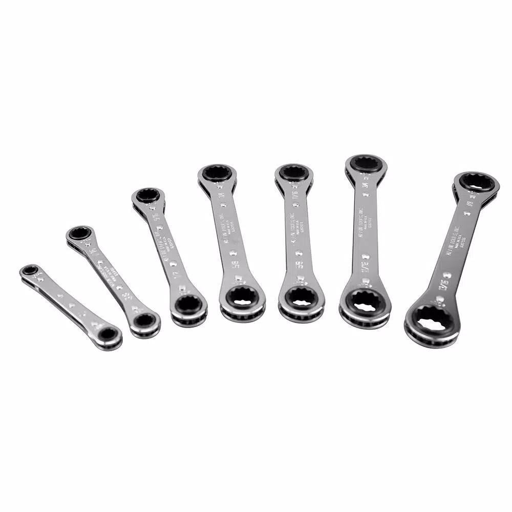 Klein Tools 7-Piece Ratcheting Box Wrench Set, SAE, Carbon Steel
