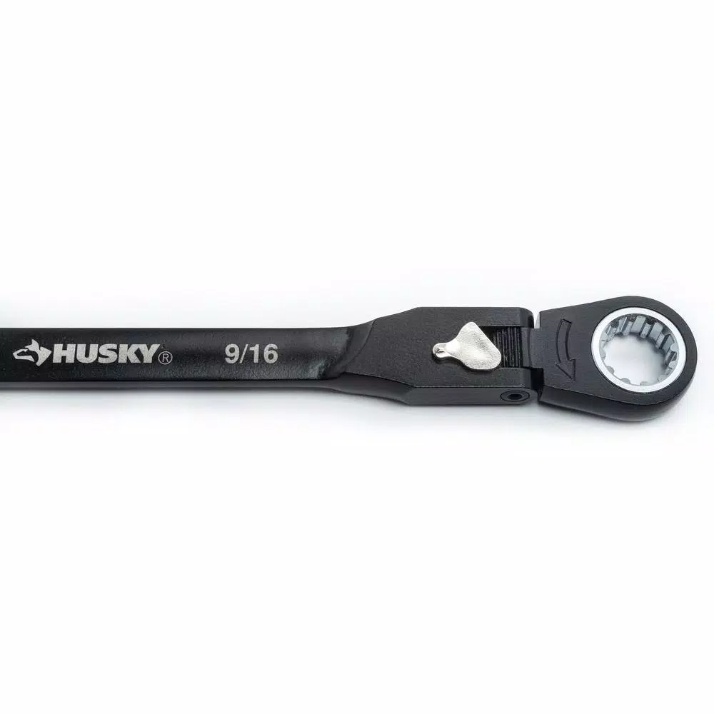 Husky 6-Piece SAE Flex-Head Ratcheting Wrench Set, 100-Position Locking