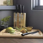 SCHMIDT BROS. Schmidt Brothers Carbon6 7-Piece Stainless Steel Cutlery Set with Acacia Midtown Knife Block thumbnail 4