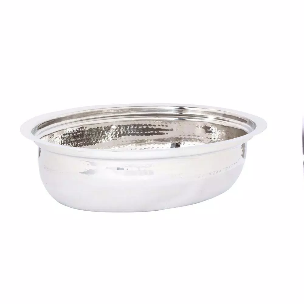 Old Dutch 6 Qt. Oval Polished Nickel over Stainless Steel Chafing Dish with Iron Stand