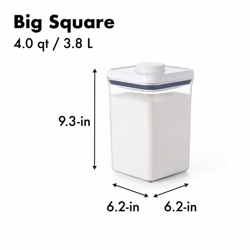 OXO Good Grips 4.0 Qt. POP Container with Lid - Airtight Stackable Food Storage for Flour and Sugar