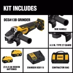 DEWALT 20V MAX XR Brushless 4-1/2 in. Paddle Switch Angle Grinder Kit with (2) 6.0Ah Batteries thumbnail 2