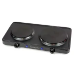 HomeCraft 2-Burner Portable Hot Plate, 1500W Dual Burner Electric Cooktop, Black thumbnail 1