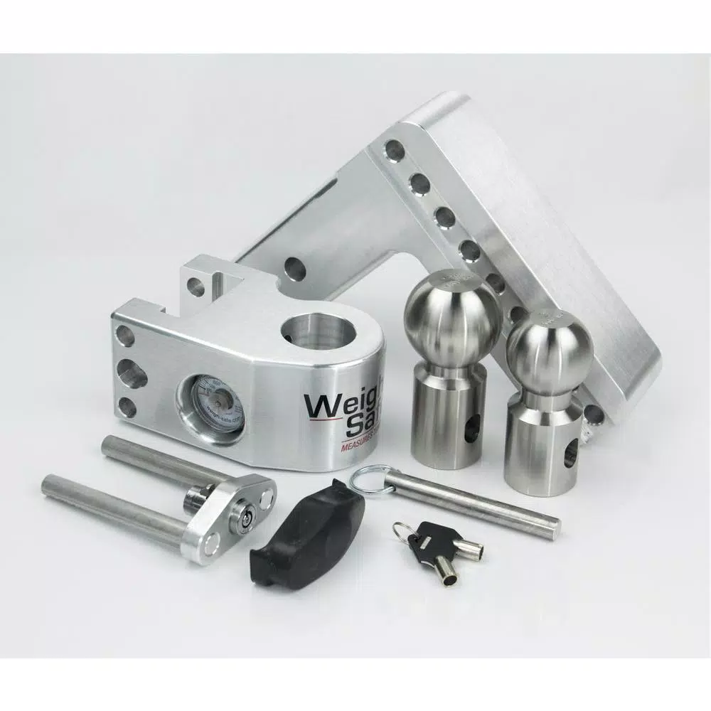 Weigh Safe Weigh-Safe 6 in. Drop Adjustable Class V Ball Mount with Built-in Hydraulic Scale