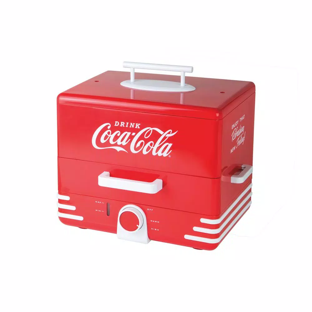 Nostalgia Coca-Cola Hot Dog Steamer, Red Food Steamer for 24 Hot Dogs and 12 Buns