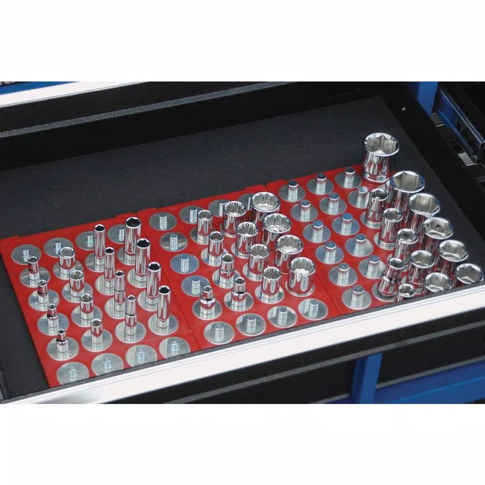 Triton Products MagClip 1/2 in. Drive Socket Caddy with 28 Interchangeable Pegs, Red