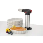 BonJour Creme Brulee Torch and Ramekin Set - 5 Piece Ceramic Oval Dish Set with Stainless Steel Torch thumbnail 2
