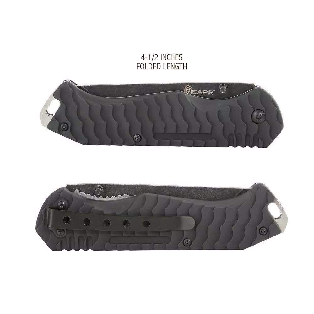 Sheffield REAPR TAC Tanto Knife Set - 2-Piece Fixed Blade and Folding Knife Set
