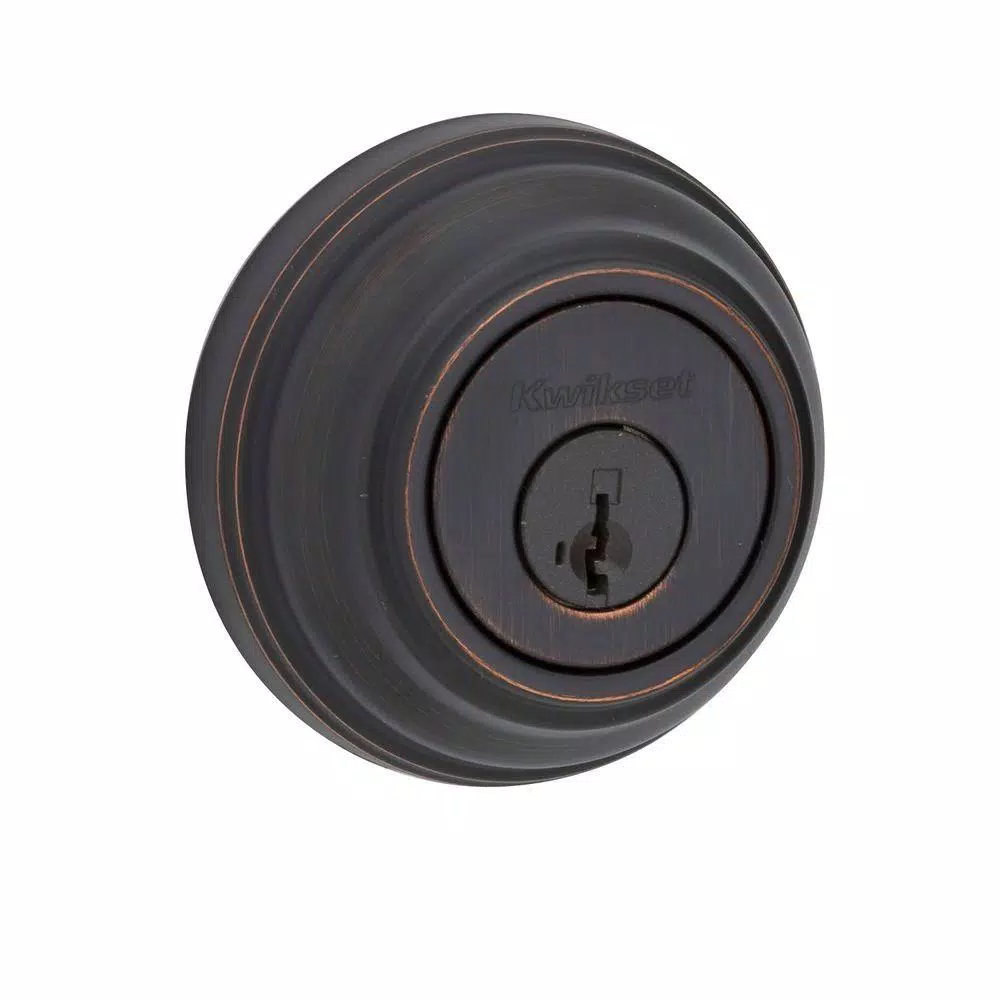 Kwikset 980 Single Cylinder Deadbolt with SmartKey Security, Venetian Bronze
