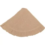 VHC Brands 21 in. Jute Burlap Natural Tan Tree Skirt - Rustic Lodge Holiday Decor thumbnail 2