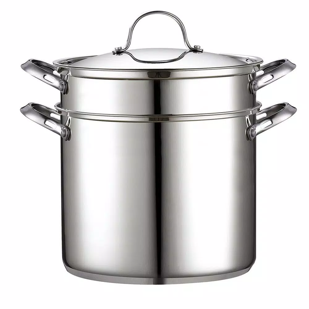 Cooks Standard Classic 12 Qt. Stainless Steel 4-Piece Pasta Stockpot, Steamer, and Multi-Pot Set