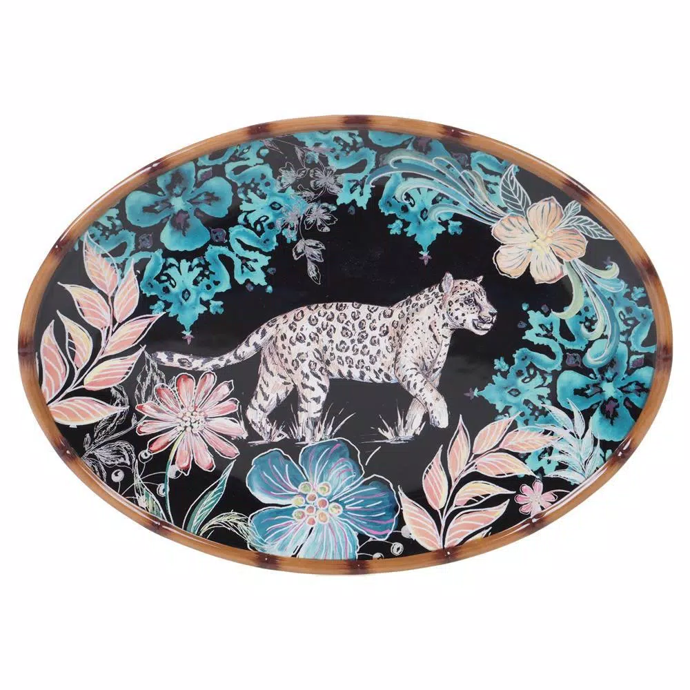 Certified International Exotic Jungle 16 in. Stoneware Oval Platter, Multi-Colored