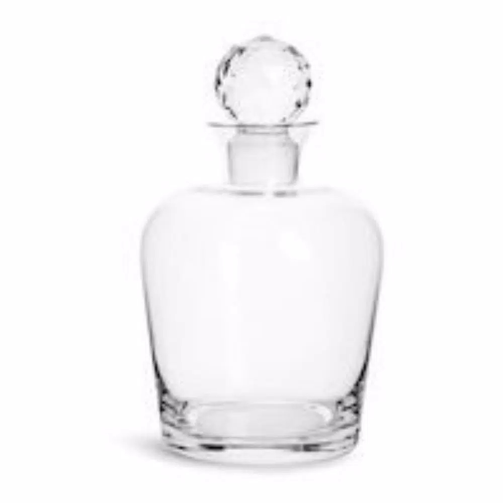 Sagaform Glass Club Beverage Carafe with Optically Cut Glass Topper