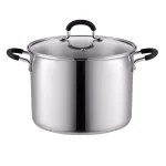 Cook N Home 8 Qt. Stainless Steel Stock Pot with Tempered Glass Lid thumbnail 1