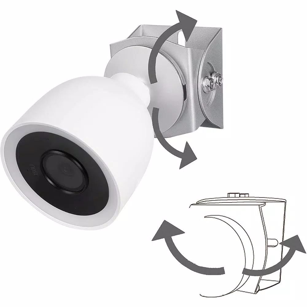Wasserstein Adjustable Metal Mount for Google Nest Cam IQ Outdoor, Silver