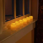 LUMABASE LED Amber Battery Operated Mini Pillar Candles, Set of 6, Flameless Flickering Lights thumbnail 6