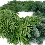 VAN ZYVERDEN 24 in. Live Fresh Cut Pacific Northwest Modern Block Christmas Wreath - Noble Fir, Cedar, and Pine thumbnail 4