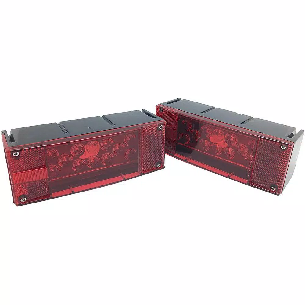 MaxxHaul 12V LED Submersible Rectangular Trailer Light Kit with All-Copper Wiring Harness