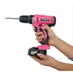 Apollo 10.8V Cordless Drill Driver Kit with 30-Piece Accessory Set, Pink thumbnail 2
