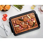 Gotham Steel 234 sq. in. Black Copper Non-Stick Ti-Ceramic Smokeless Indoor Electric Grill & Griddle thumbnail 8