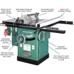 Grizzly Industrial 10 in. 3 HP 240-Volt Cabinet Left-Tilting Table Saw with Riving Knife thumbnail 2