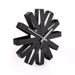 Umbra Ribbon 12 in. Black Metal Wall Clock - Modern Analog Decor thumbnail 2