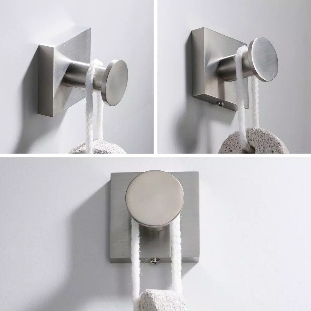 KRAUS Ventus Bathroom Robe and Towel Hook, Brushed Nickel