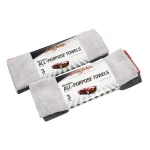 Barrett-Jackson All-Purpose Microfiber Detailing Towel Kit, 3-Pack (Gray/Red) thumbnail 1