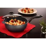 Swiss Diamond Classic Series 3.2 Qt. Cast Aluminum Nonstick Saute Pan with Glass Lid, Gray thumbnail 2