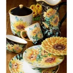 Certified International Sunflower Fields 96 oz. Multicolored Earthenware Pitcher thumbnail 3