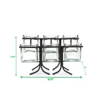 Mind Reader 6-Compartment Black Metal Condiment Server with 6 Removable 8 oz Glass Jars thumbnail 7