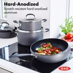 OXO Good Grips 12 in. Hard-Anodized Aluminum Nonstick Wok, Gray thumbnail 4