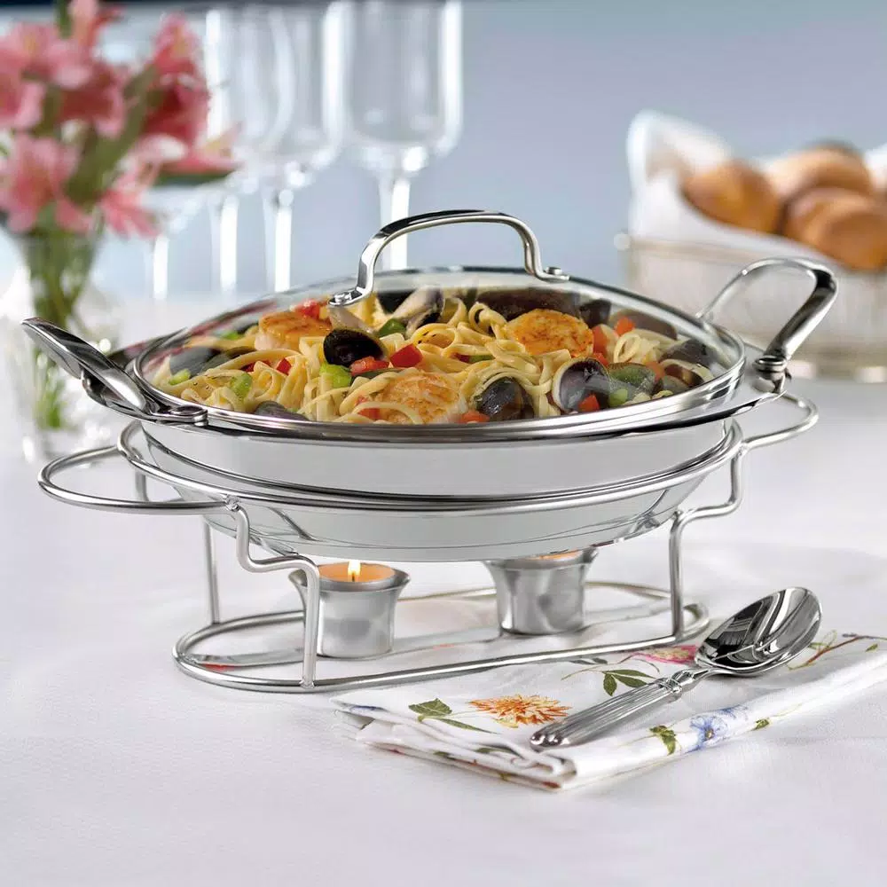 Cuisinart 11 in. Stainless Steel Round Buffet Server, 2.5 Qt Chafing Dish