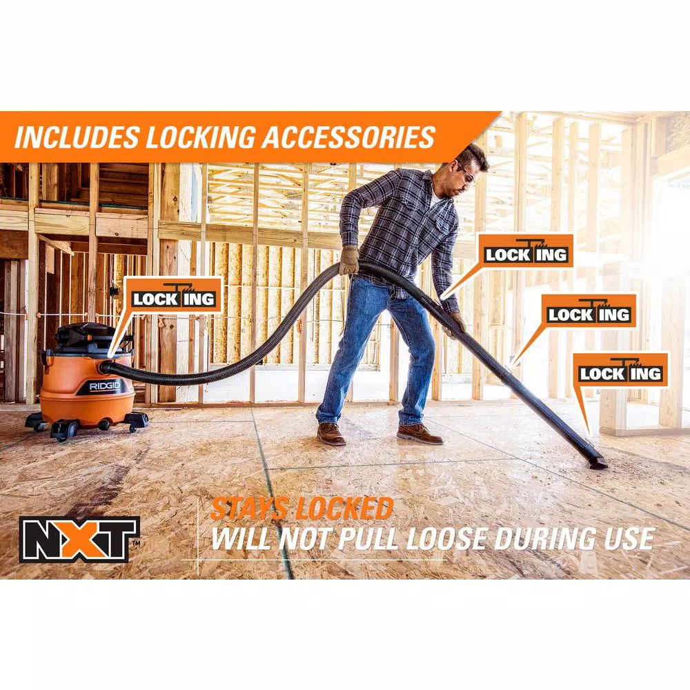 RIDGID 16 Gal. 6.5 Peak HP NXT Wet/Dry Shop Vacuum with Detachable Blower and Car Cleaning Kit