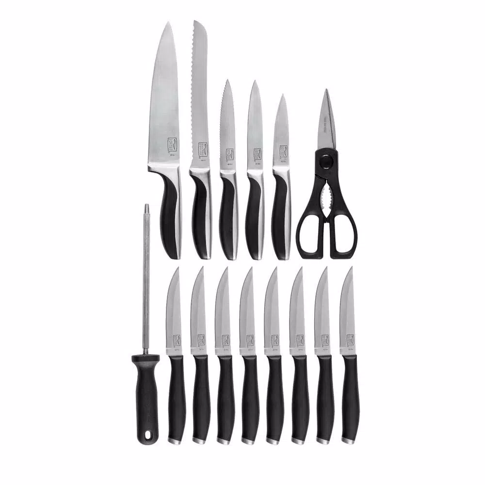Chicago Cutlery Avondale 16-Piece German Stainless Steel Knife Set with Wood Block