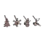 Haute Decor Oil-Rubbed Bronze MantleClip Stocking Holder Set with Holiday Icons, 4-Pack thumbnail 1