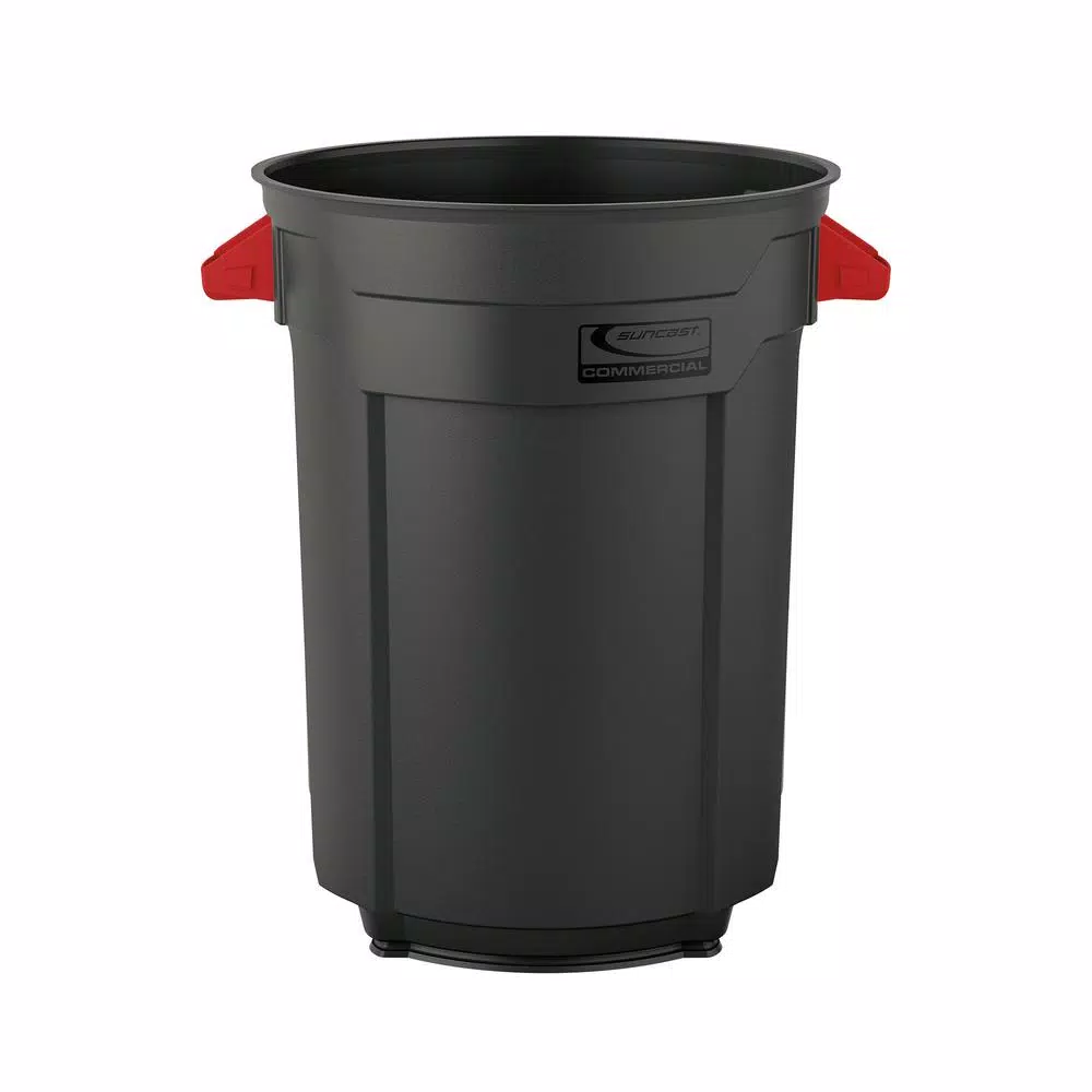 Suncast Commercial Suncast 44 Gallon Commercial Resin Utility Trash Can, Heavy Duty Outdoor Waste Container
