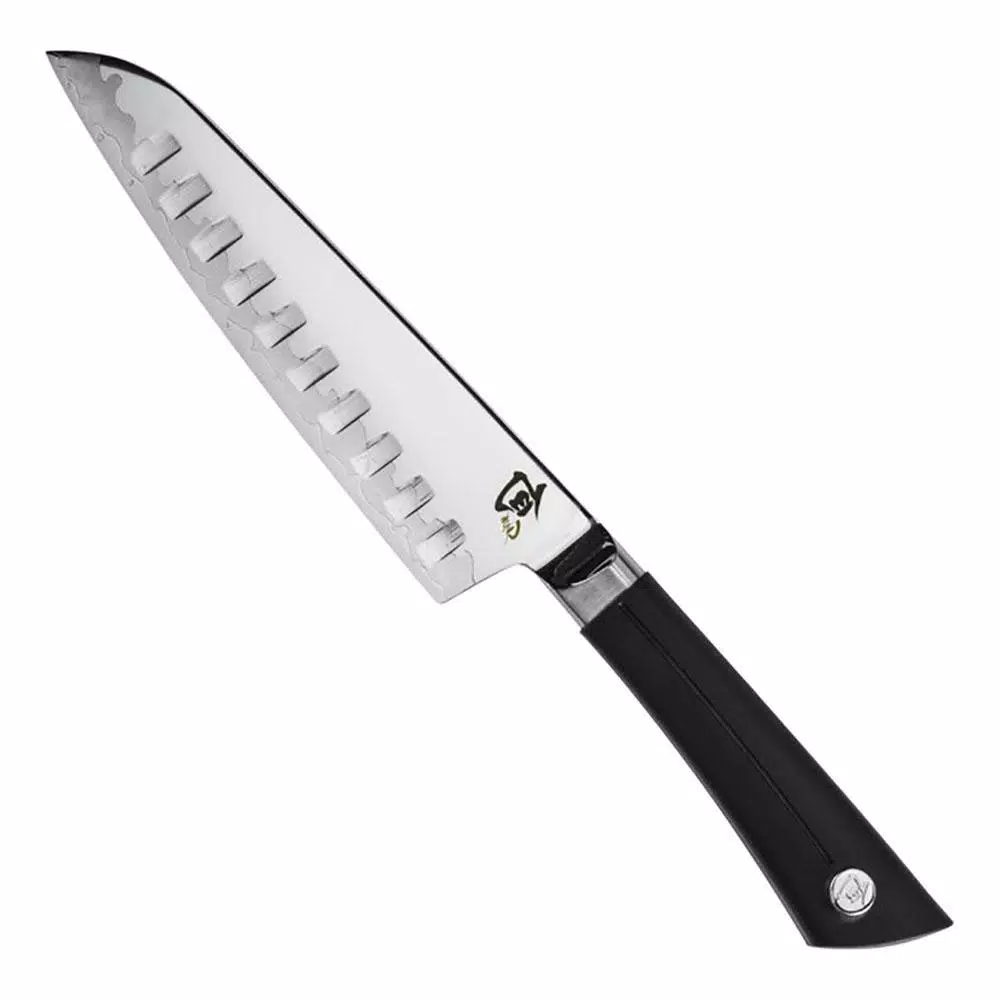 Shun Sora 7 in. Hollow Ground Santoku Knife, VG10 San Mai Composite Blade, Handcrafted in Japan