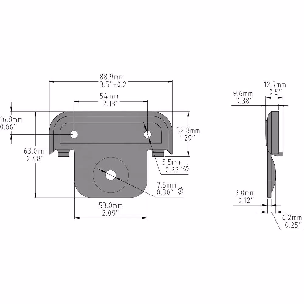 Everbilt 3-1/2 in. x 5/8 in. Radius Black Steel Butt Marker for Door Installation