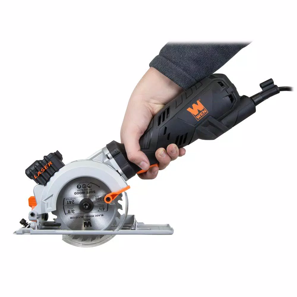 WEN 5 Amp 4-1/2 in. Compact Circular Saw with Laser Guide and Carrying Case