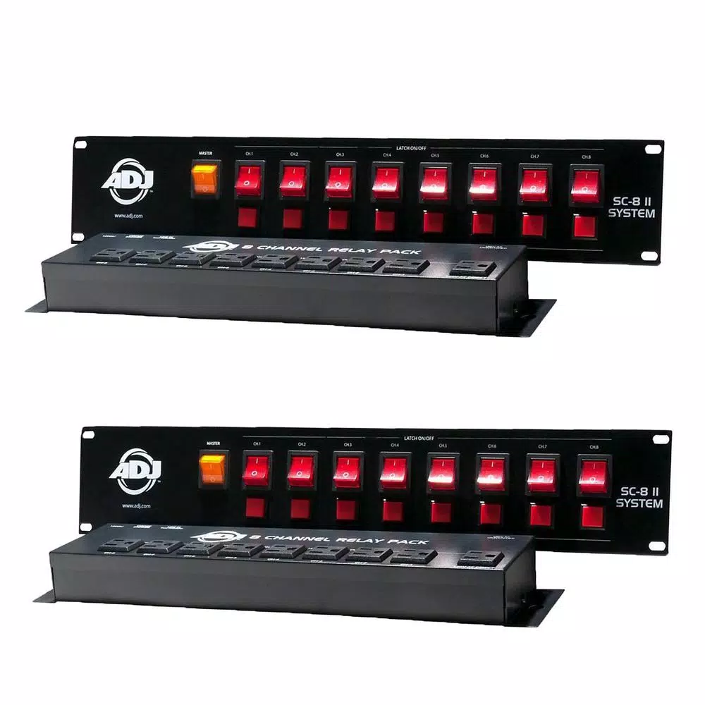 Unbranded ADJ SC-8 II System 8-Channel Low Voltage Switch Controller with Relay (2-Pack)