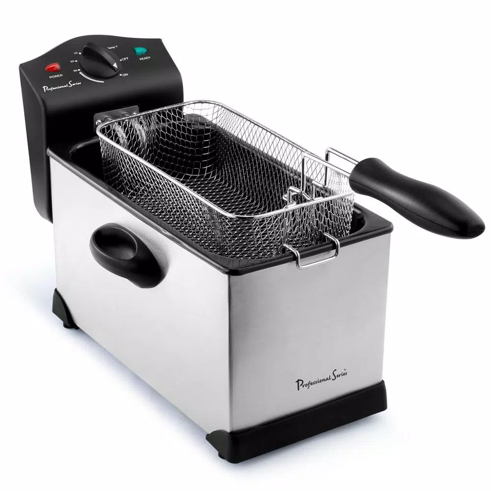 Continental Professional Series 3 QT Stainless Steel Deep Fryer, 1700W Electric