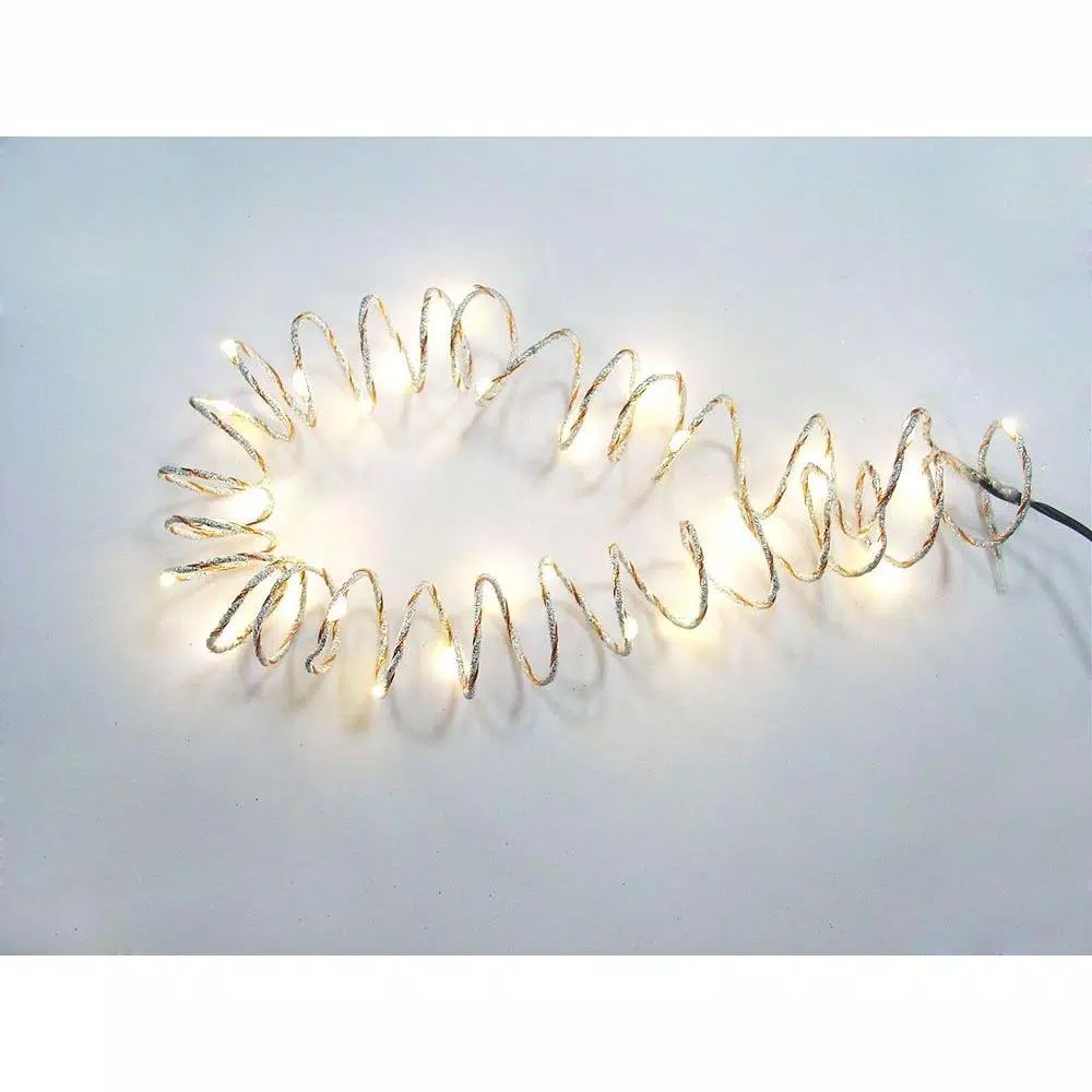 Starlite Creations 12 ft. Pre-Lit LED White Single Braided Garland, Battery Operated (Bundle of 2)