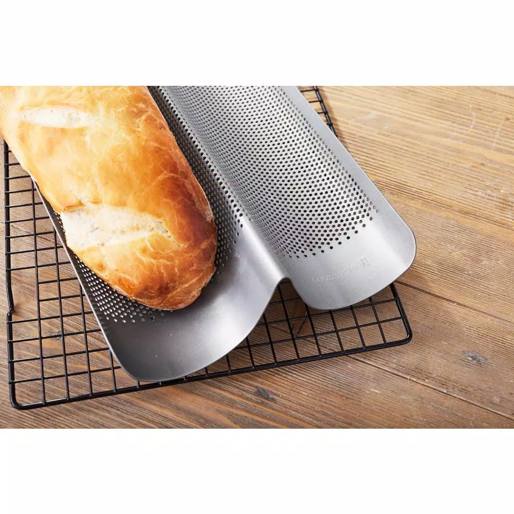 Chicago Metallic Commercial II Perforated French Bread Pan, Dual Non-Stick Aluminized Steel