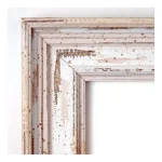 Amanti Art Alexandria 41 in. W x 29 in. H Distressed Whitewash Wood Framed Beveled Bathroom Mirror thumbnail 2