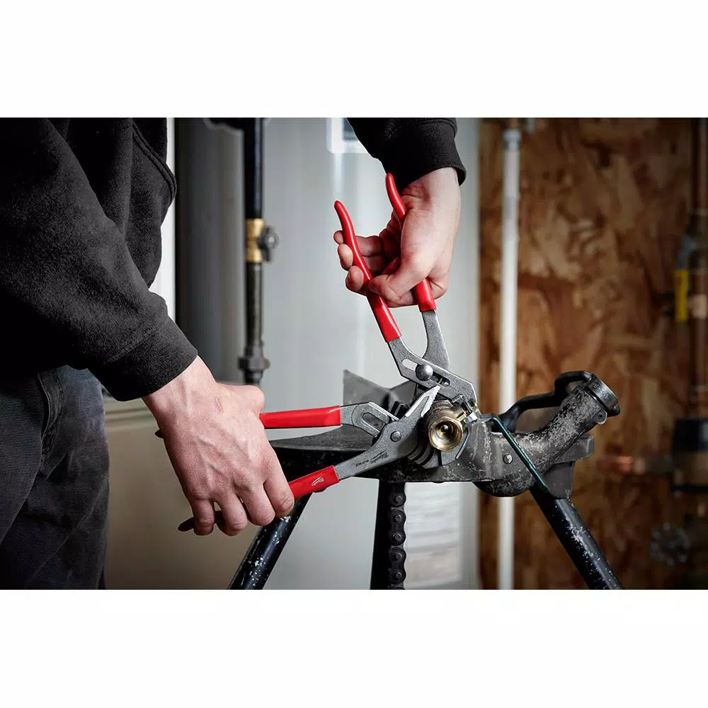 Milwaukee 12 in. Straight Jaw Pliers with Dipped Grip