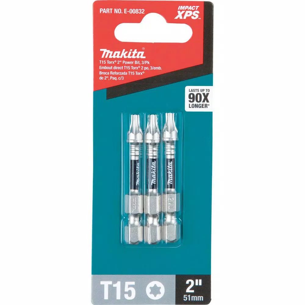Makita ImpactXPS T15 Torx 2 in. Power Bits, 3-Pack