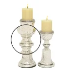 LITTON LANE Silver Glass Bell-Shaped Base Candle Holders, Set of 2 thumbnail 3