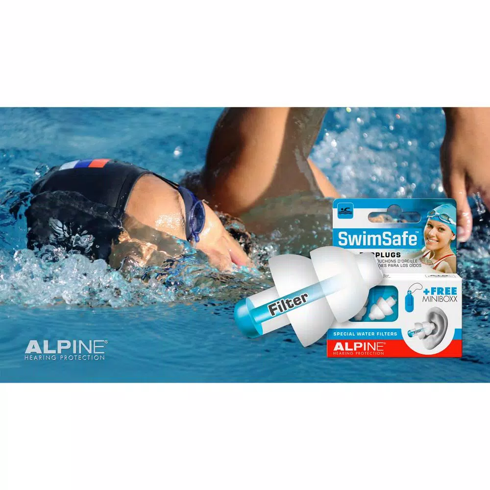 Alpine SwimSafe ThermoShape Earplugs - Blue Water Protection for Swimming & Showering